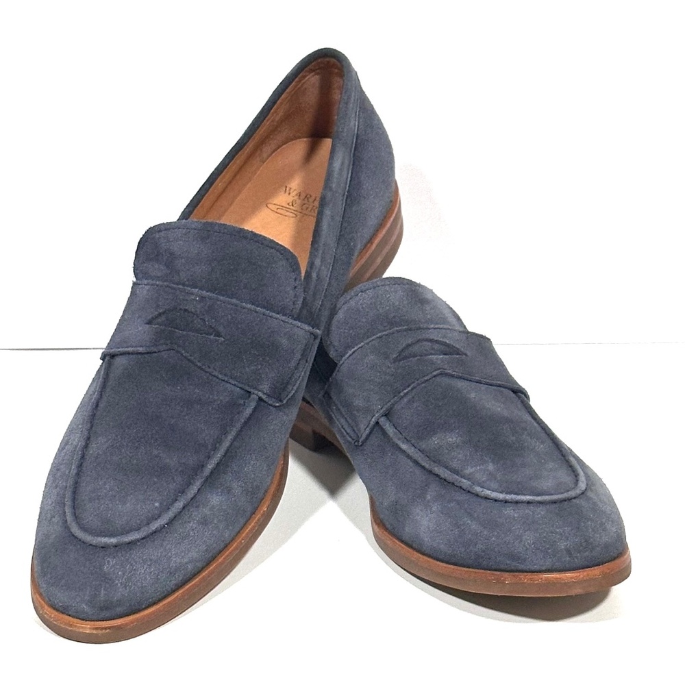 Warfield & Grand Classic Men’s Suede Dress Loafers Size 8.5 Color Blue Gray